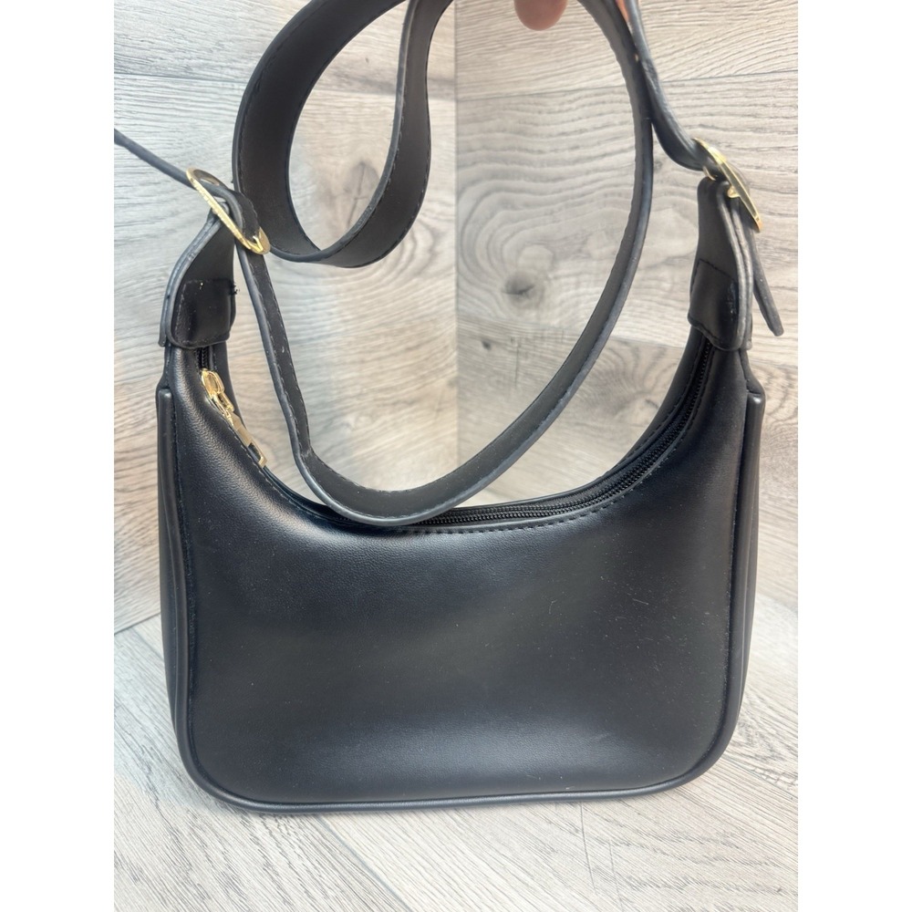 Shoulder Bag Black Purse Crossbody Hand bag Vegan Leather Black - Picture 2 of 8